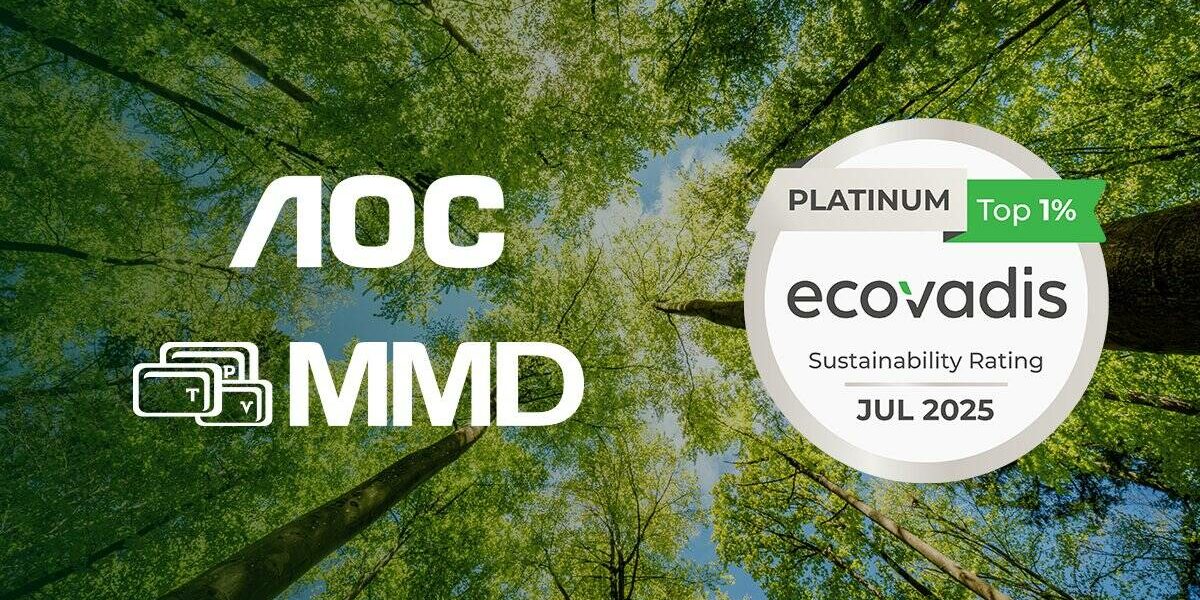 TPV Technology получи платинен медал от EcoVadis и влезе в топ 1% на най-устойчивите компании в света – признание за AOC и MMD.