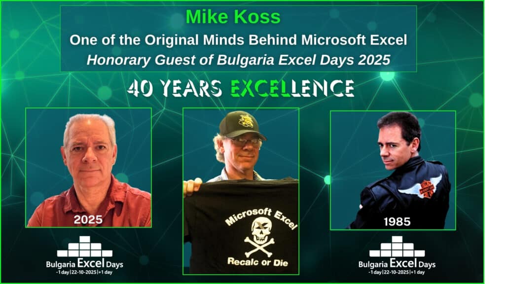 Майк Кос, един от създателите на Microsoft Excel, ще бъде почетен гост на Bulgaria Excel Days 2025 в София – 40 години след появата на софтуера, променил света.
